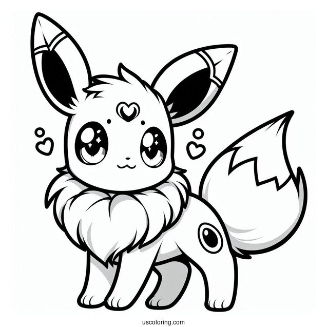 Kawaii Umbreon Eevee Coloring Sheet