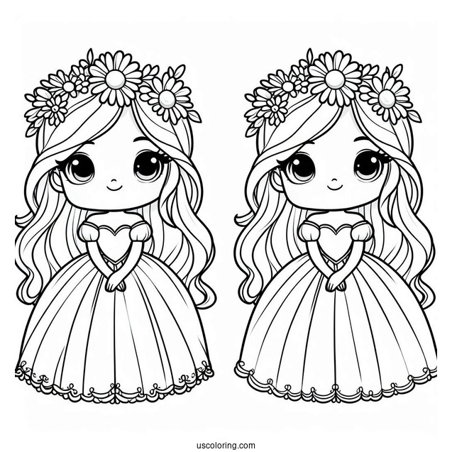 Simple Cartoon Princess Daisy Coloring Page For Kids