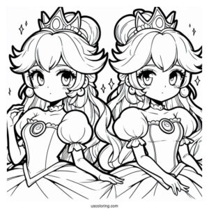 Princess Coloring Page Of Anime Princess Peach