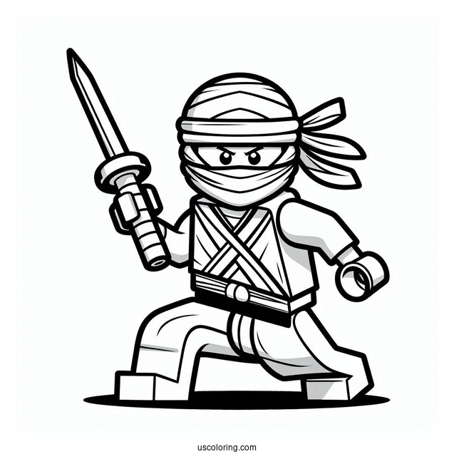 Easy Lego Ninja Coloring In For Preschoolers