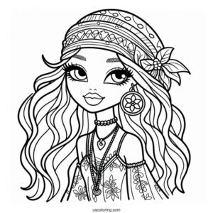 Hippie Yasmin Bratz Coloring In
