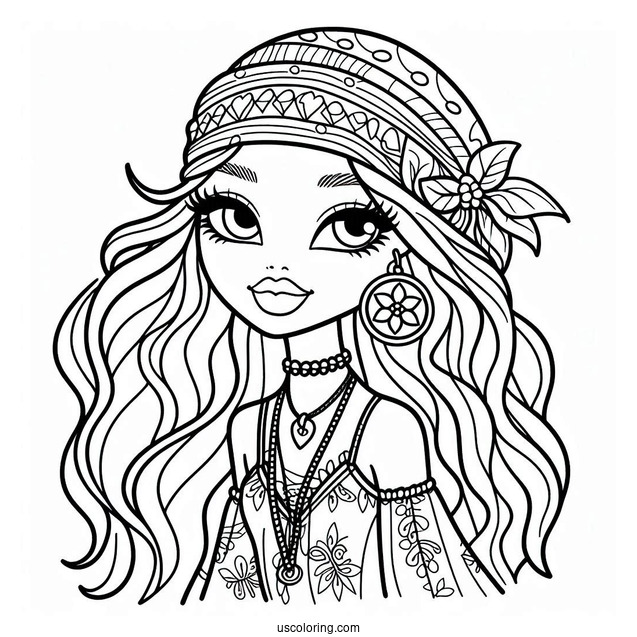 Hippie Yasmin Bratz Coloring In