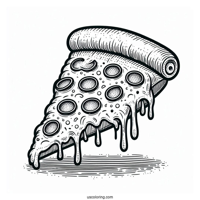 Slice Of Pepperoni Pizza With Melting Cheese