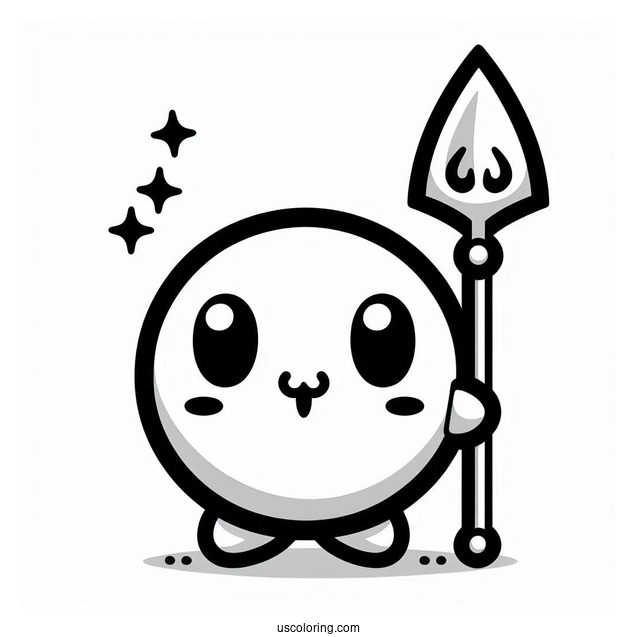 Kawaii Spear Shy Guy Coloring Page For Preschoolers