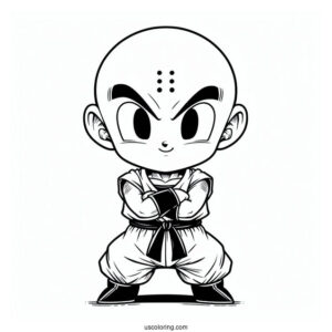 Krillin Character Coloring Page