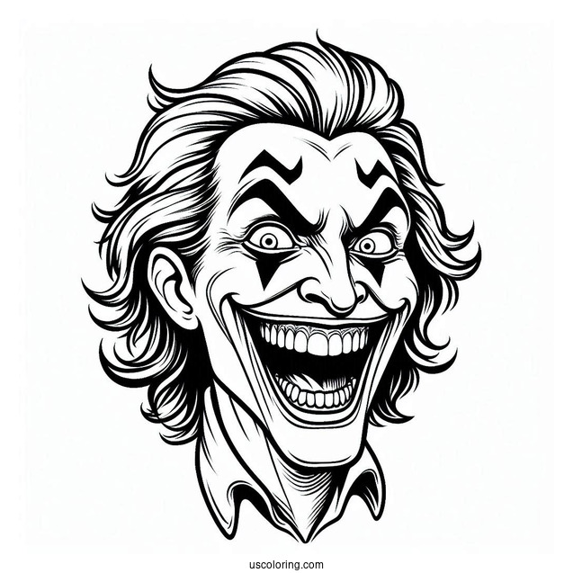 Crazy Joker Mocking Someone Coloring Page