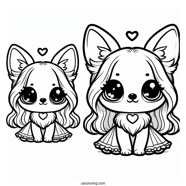 Kawaii Cartoon Chihuahua Coloring Page For Kids