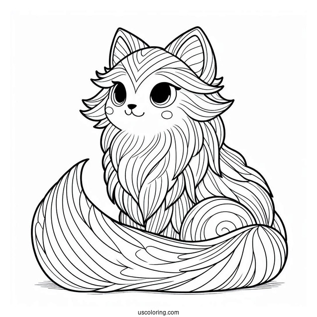 Coloring Page Of Furry Cat