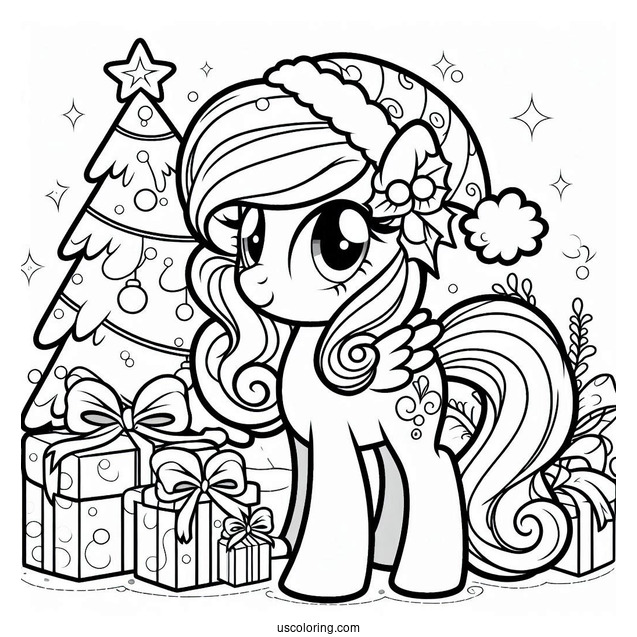 Christmas Themed My Little Pony to Color