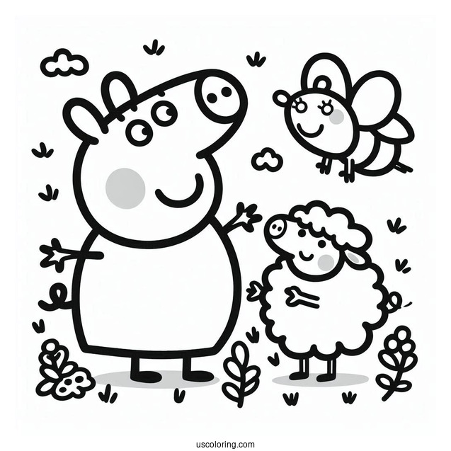 Peppa Pig Playing With Suzy Sheep