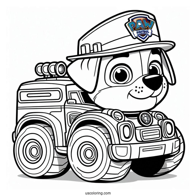 Coloring Sheet Of Tracker From Paw Patrol