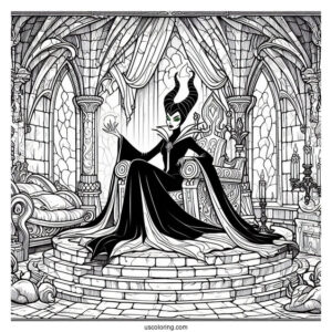 Maleficent In Castle Dungeon Coloring Page