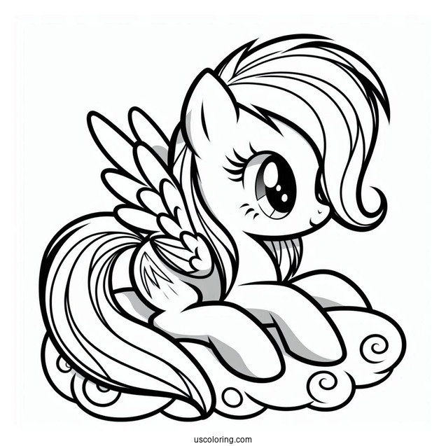 Scootaloo Sitting On Rainbow Dash Coloring Page