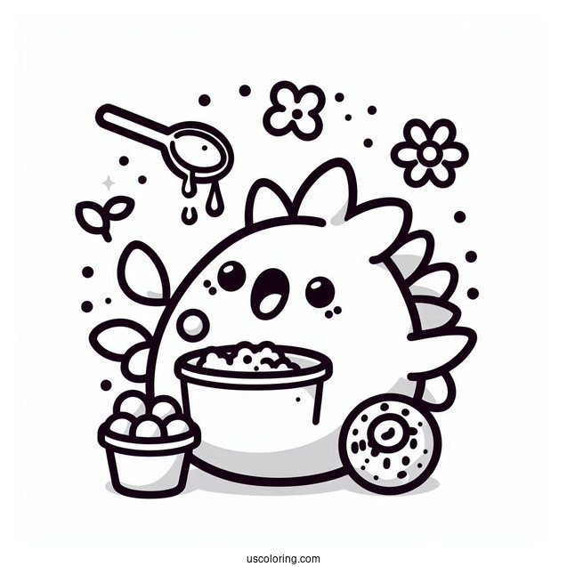 Feeding Tamagotchi Coloring Pages Pet