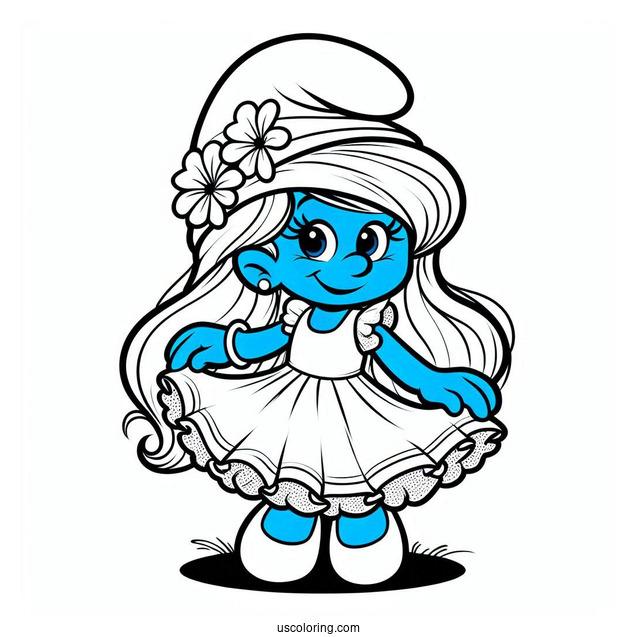 Smurfette In Pretty Dress