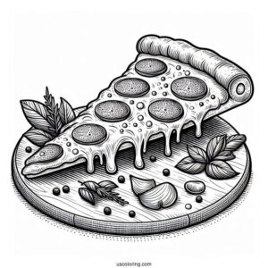 Slice Of Pepperoni Pizza With Melting Cheese