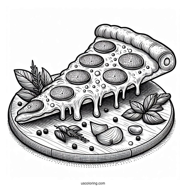 Slice Of Pepperoni Pizza With Melting Cheese