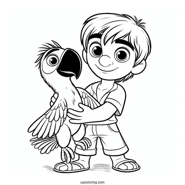 Nigel Holding Mauro Coloring Sheet For Kids