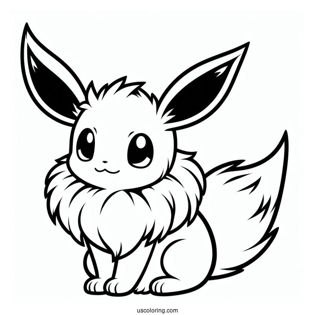 Easy Outline Of Eevee Coloring Sheet
