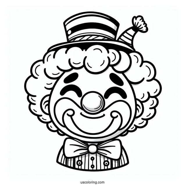 Easy Coloring Sheet of Happy Clown