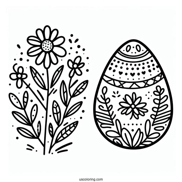 Easter Coloring Page Of Simple Easter Egg Outline For Kids