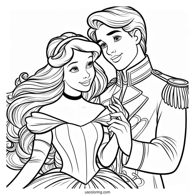 Easy Cinderella Prince Charming Coloring Sheet