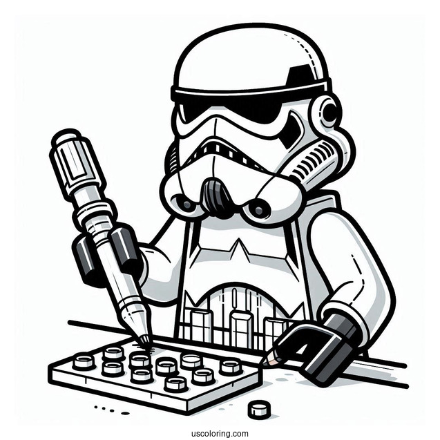 Lego Stormtrooper Coloring In For Preschoolers