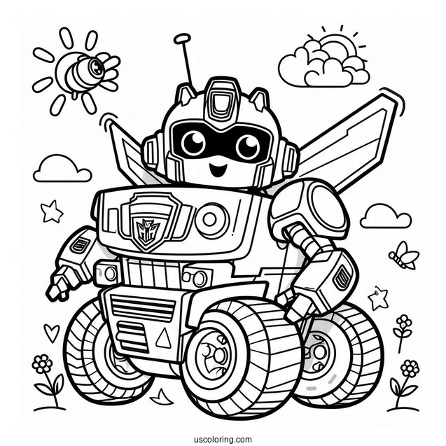 Rescue Bots Coloring Page Bumblebee For Preschoolers