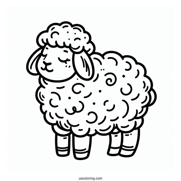 Simple Outline Of Sheep To Color