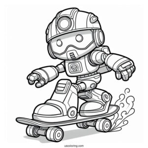 Rescue Bots Coloring Page Of Cody Burns Skateboarding
