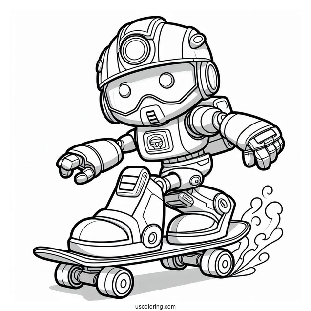 Rescue Bots Coloring Page Of Cody Burns Skateboarding