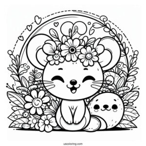 Smiling Critters Coloring Page Logo