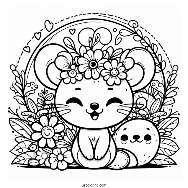 Smiling Critters Coloring Page Logo