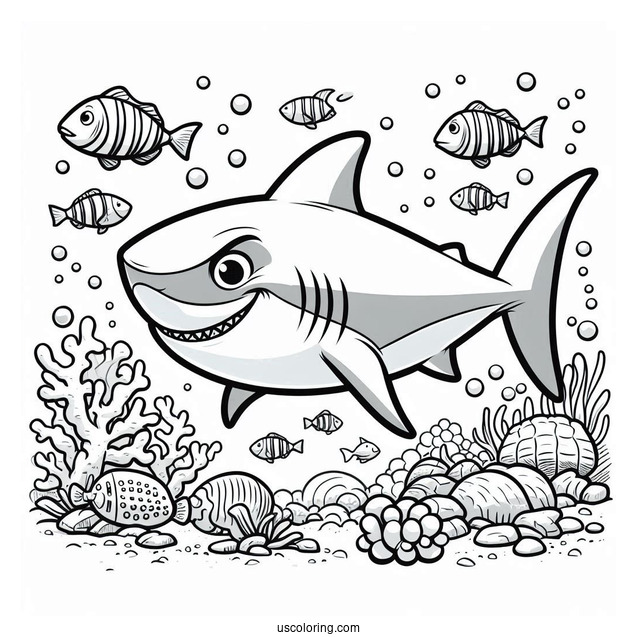 Finding Nemo Shark Coloring Page Bruce