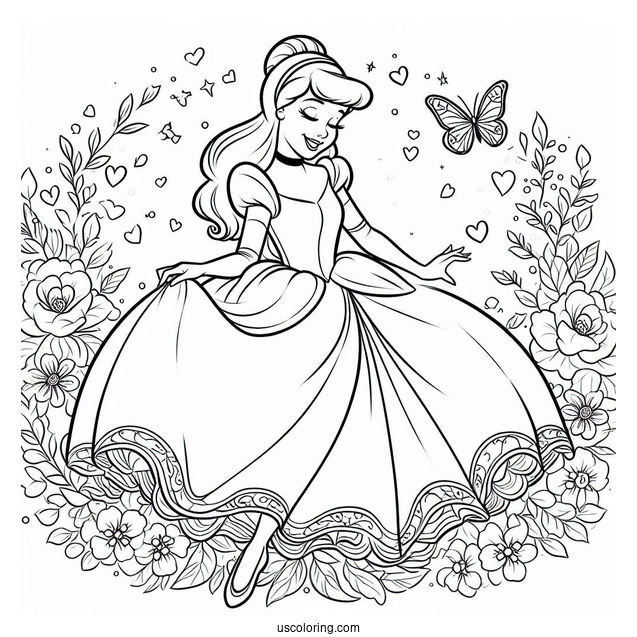Cinderella Happily Ever After Coloring Sheet