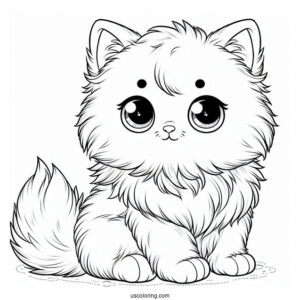 Coloring Page Of Furry Cat