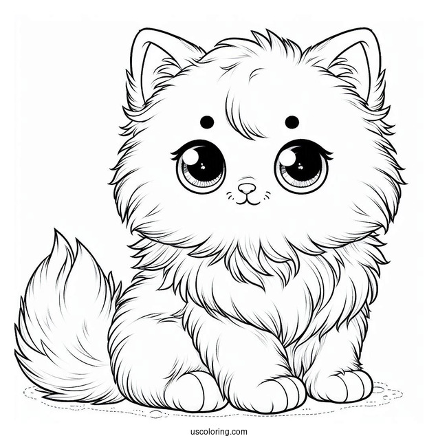 Coloring Page Of Furry Cat