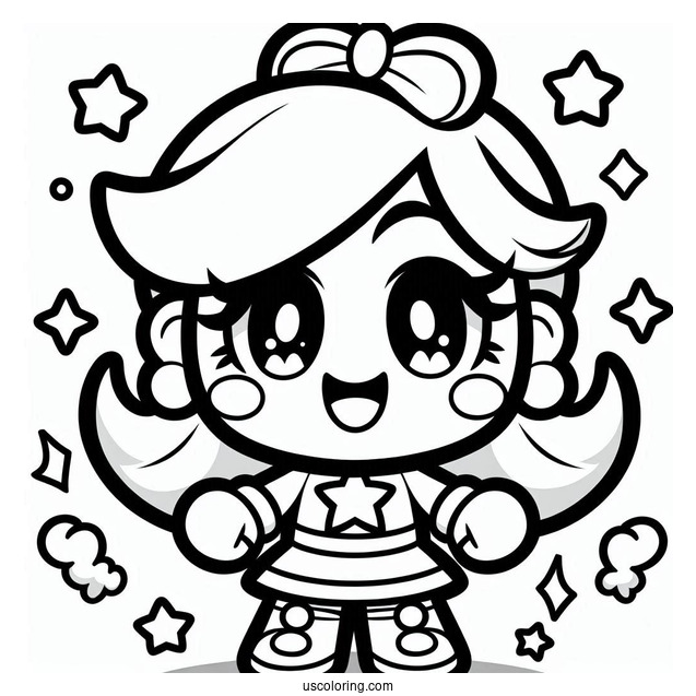 Brawl Stars Coloring Page Of Easy Smiling Mandy For Preschoolers