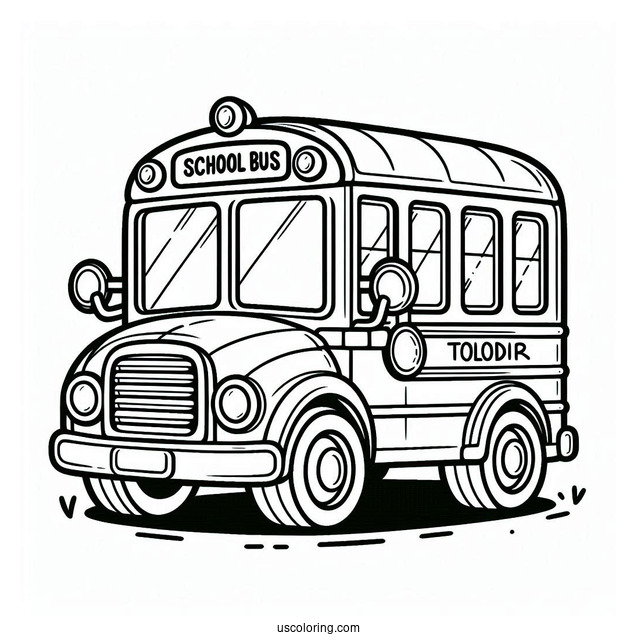 Cute Mini School Bus Coloring Sheet