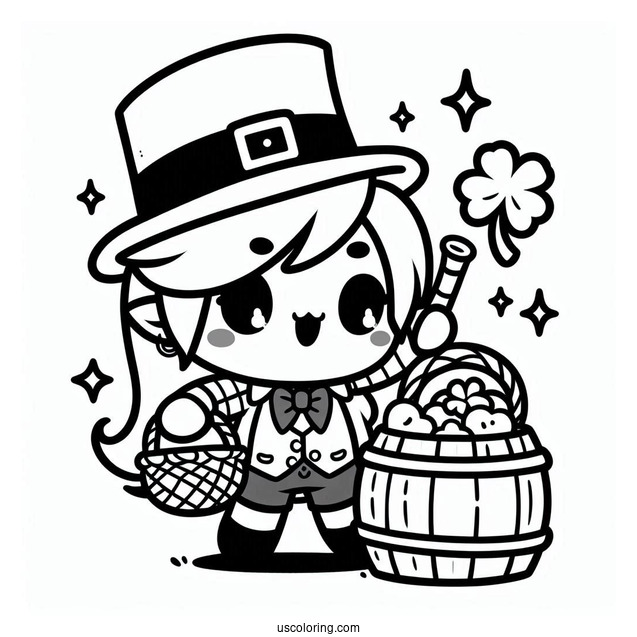 Kawaii Themed St Patrick_s Day Leprechaun