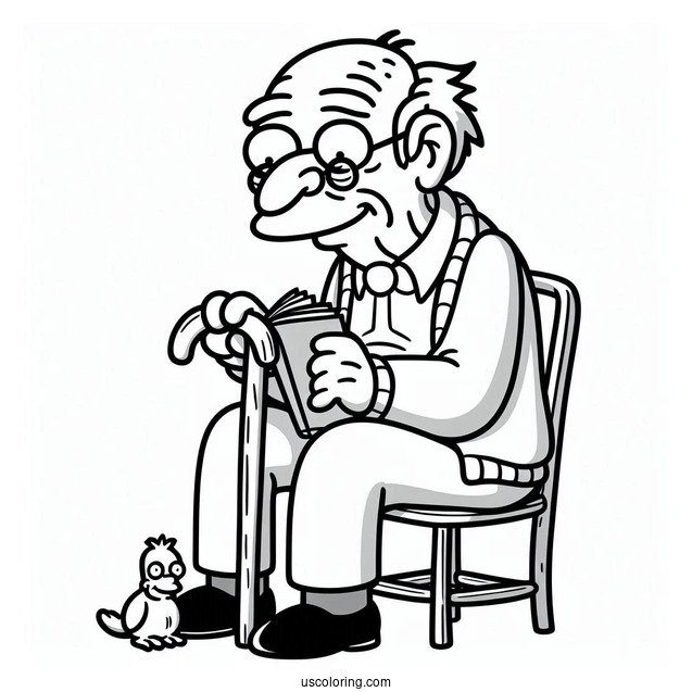 Simpsons Coloring Pages Of Gentle Hans Moleman