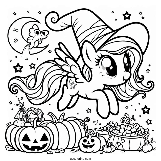 Halloween Themed My Little Pony Coloring Sheet