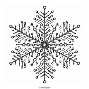 Stellar Dendrite Snowflake Coloring Page Outline