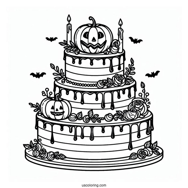 Spooky Tiered Halloween Cake