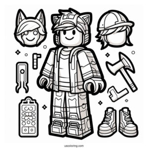 Roblox Construction Skins Coloring Sheet