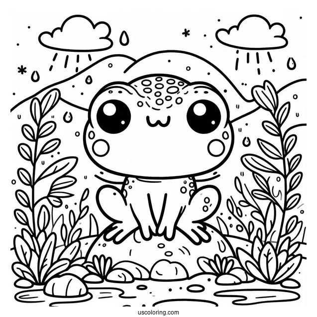 Cute Kawaii Frog In The Wild