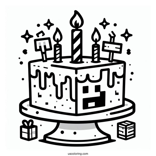 TNT Minecraft Birthday Cake