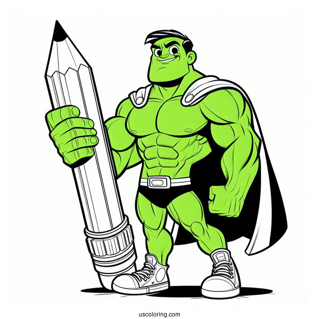 Simple Outline Of Incredible Hulk For Preschoolers