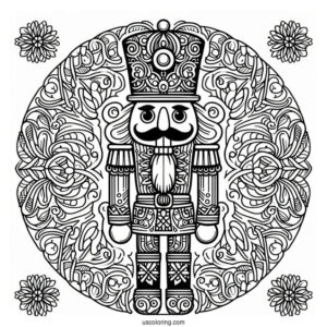 Elaborate Nutcracker Coloring Page Mandala