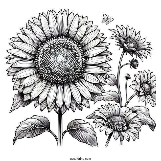 Flower Coloring Pages Of Maximilian Sunflower Under The Sun